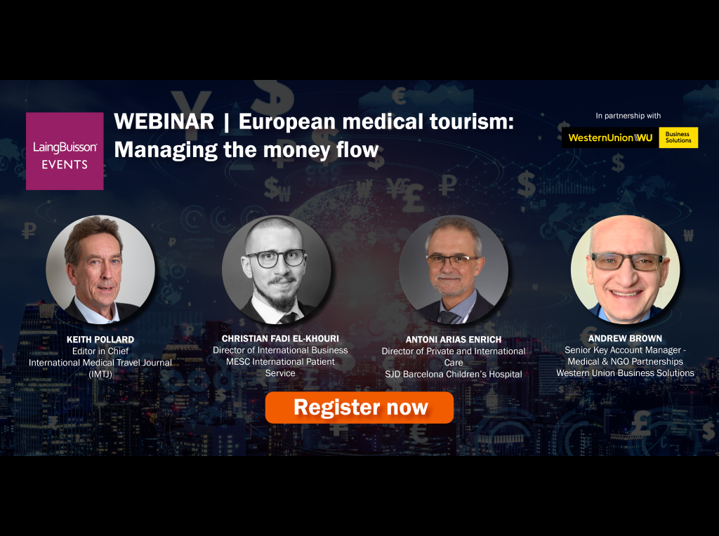 Graphic depicting the panel participating in the on demand medical tourism webinar.